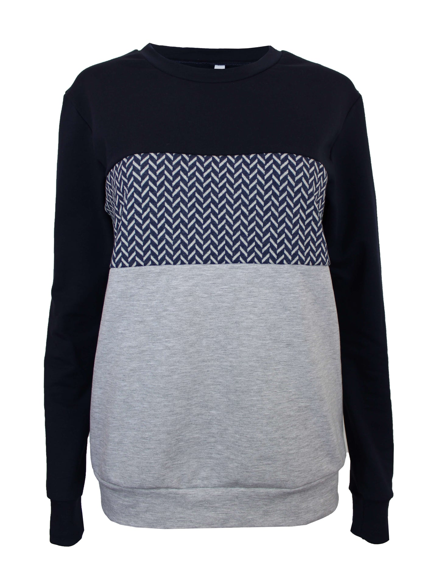 Pullover in dunkelblau und grau meliert von LA.LUKA Berlin.