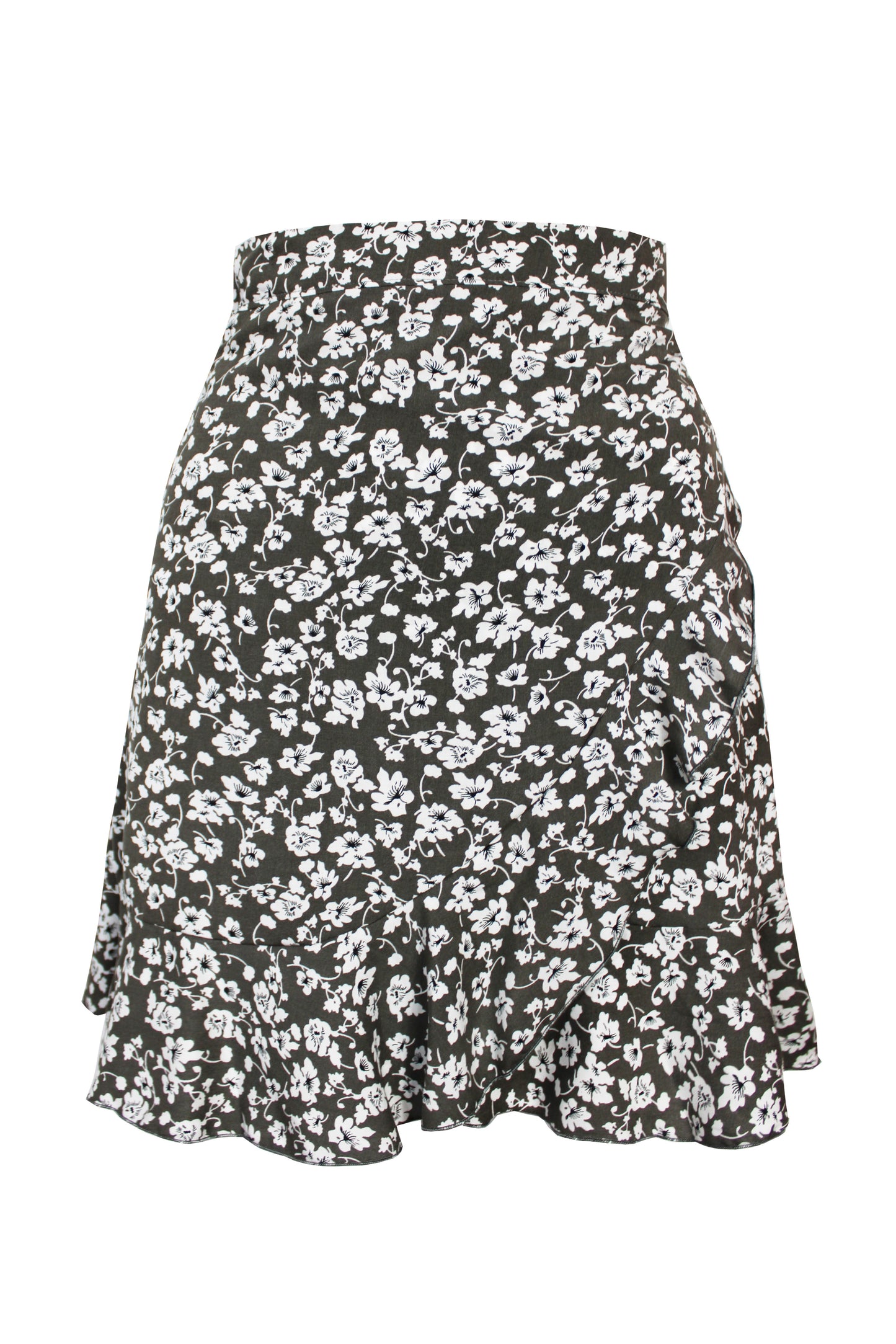 Wickelrock grau Blumen - LA.LUKA Berlin