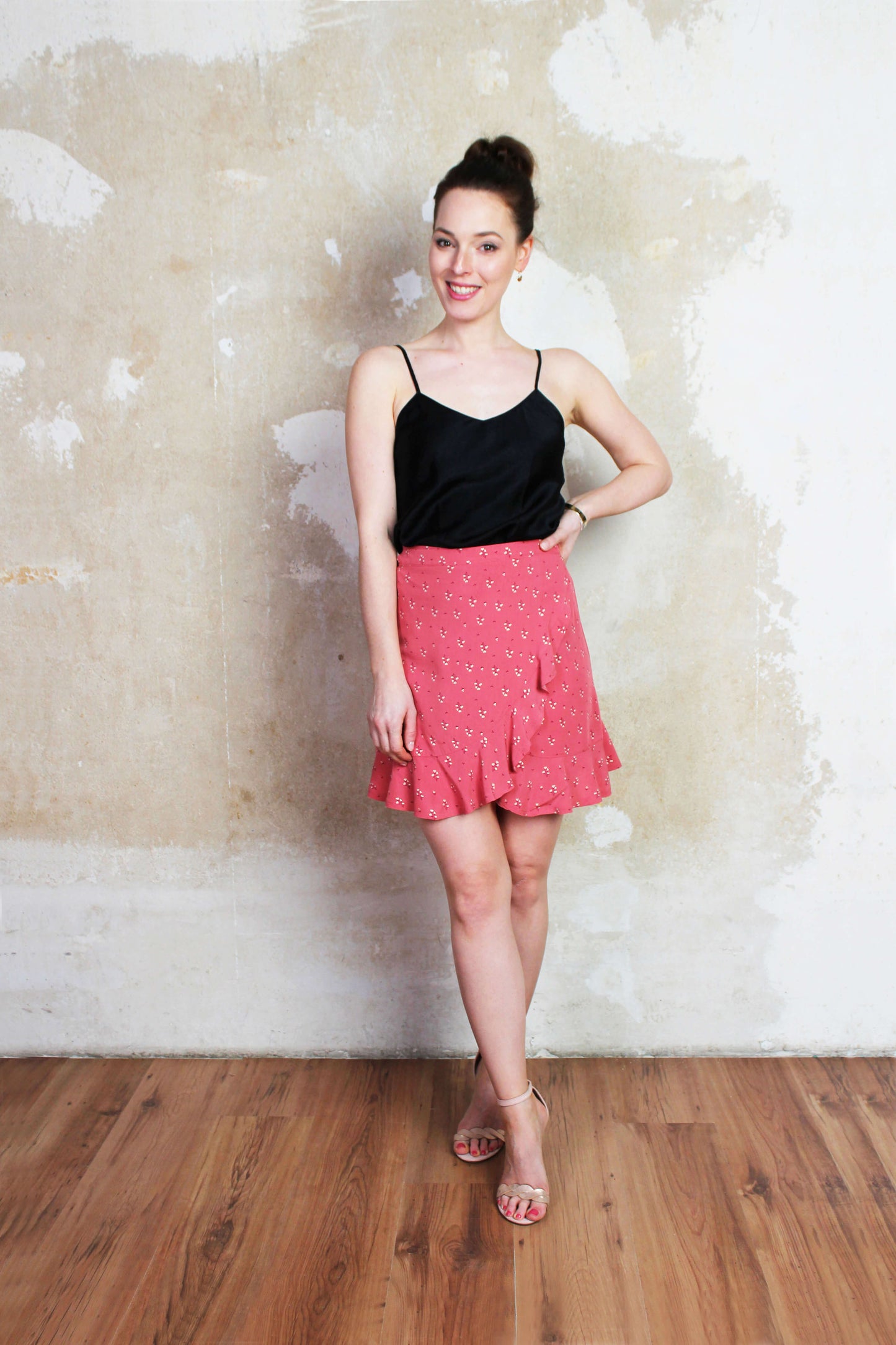 Wickelrock mit Volants rosé/gold - LA.LUKA Berlin