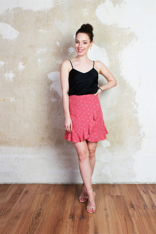 Wickelrock mit Volants rosé/gold - LA.LUKA Berlin