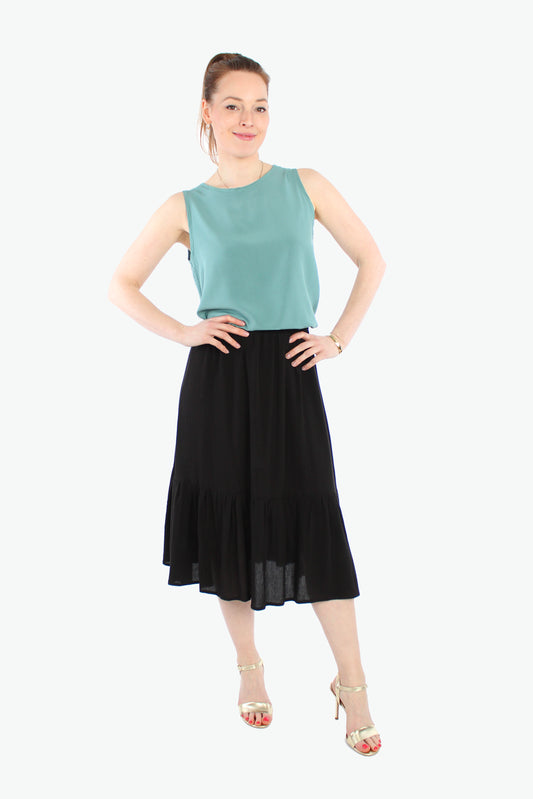 Sommerrock in Midilänge schwarz