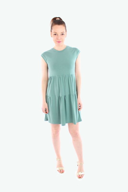 Sommerkleid aus Bambusjersey in salbeigrün