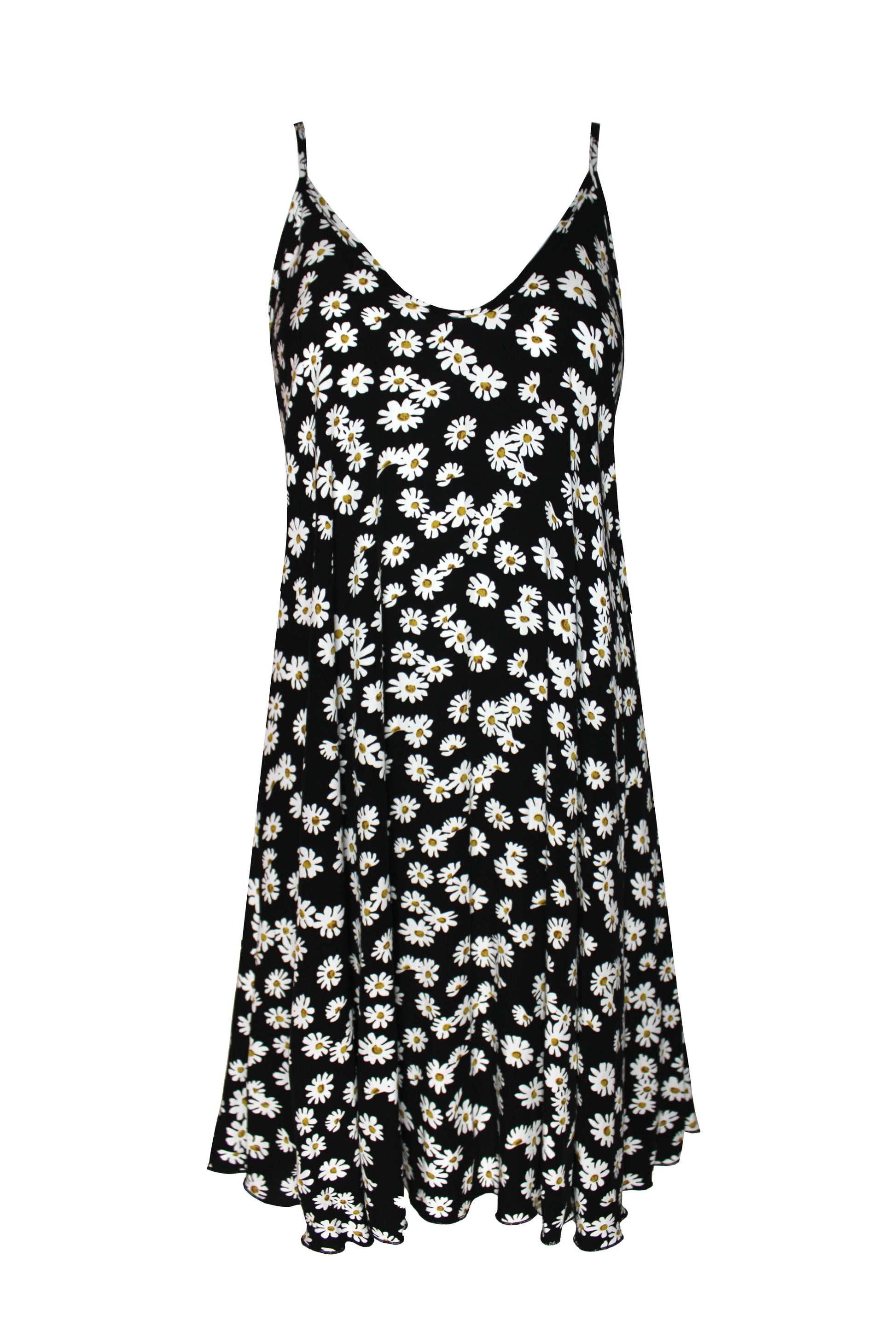 Trägerkleid schwarz Gänseblümchen - LA.LUKA Berlin