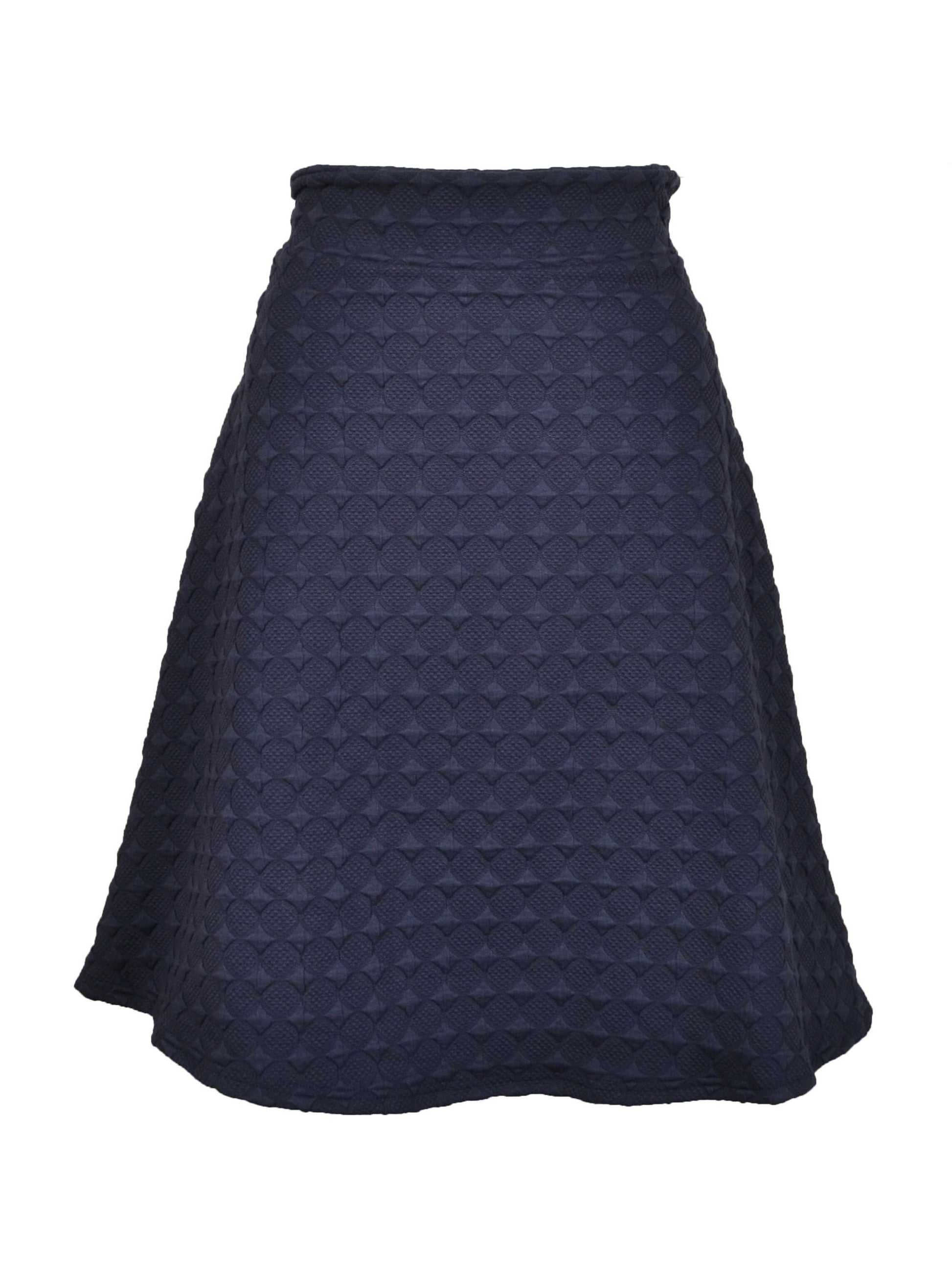 Eleganter, dunkelblauer A-Linienrock aus festem Jersey von LA.LUKA Berlin.