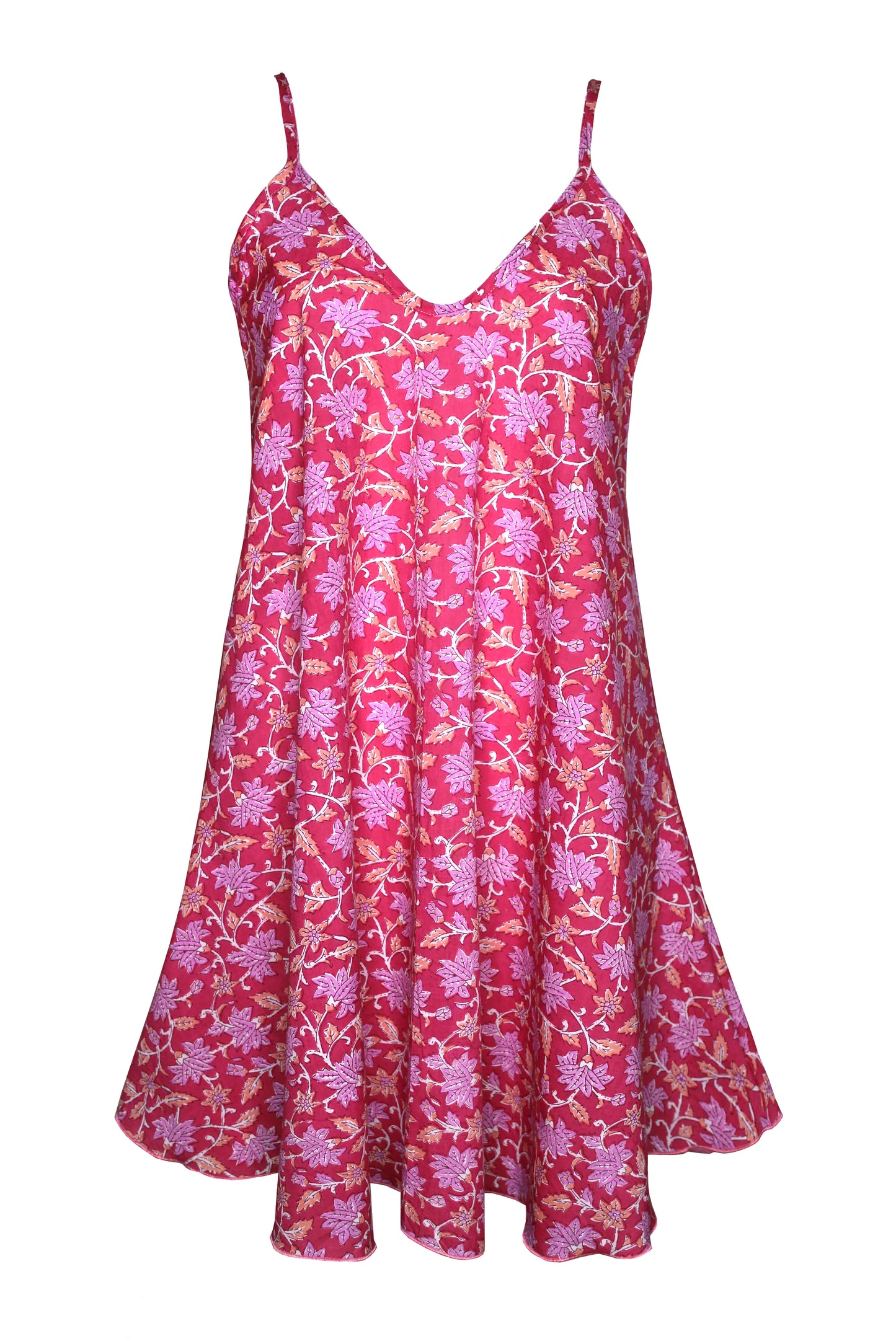 Geblümtes Sommerkleid in Pink – leichtes Damen Trägerkleid mit A-Linien-Schnitt, Sommerkleid 2026 Made in Berlin.