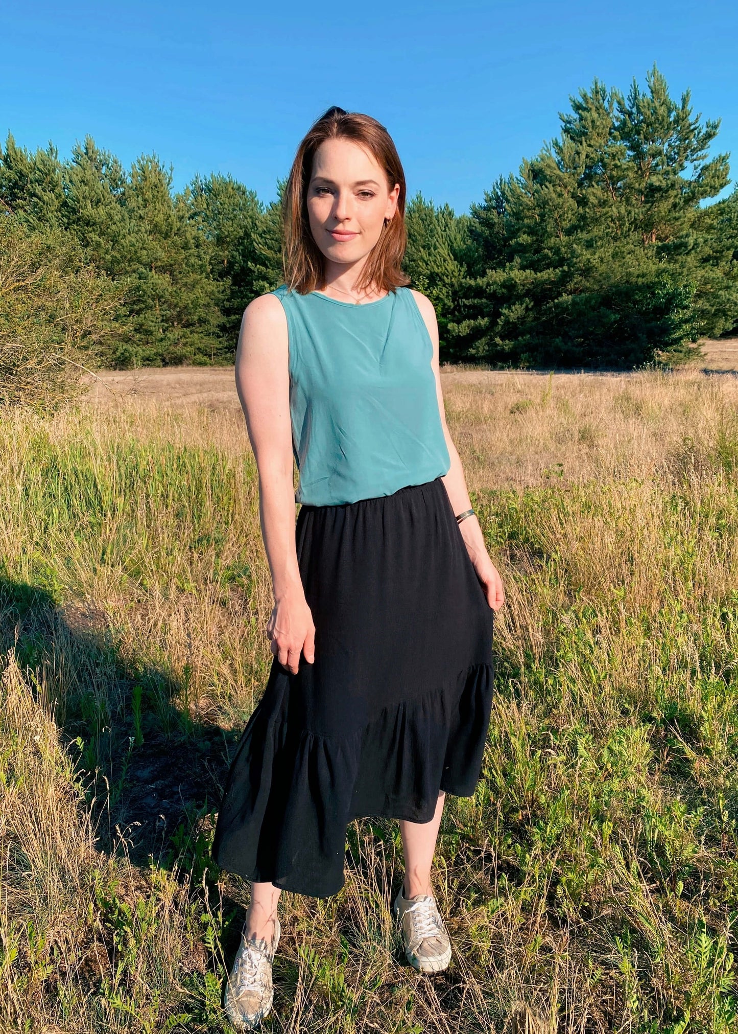 Sommerrock in Midilänge schwarz